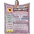 Nuritus 12 Year Old Girl Gifts, Gifts for 12 Year Old Girl, 12th Birthday Gift for Girls, 12th Birthday Decorations, Gift Ideas for 12 Birthdays Blanket 40"x50"