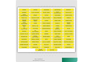 LANDING DESIGNS 77 x Asian/Indian Spice Storage Jar Kitchen Home Cooking Labels Stickers 51x10mm (White with Red Text)