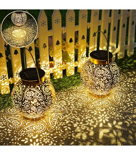 Lot De 2 Lanternes Solaires D'Extérieur Bonsery - Grandes Lampes Décoratives Étanches, Allumage Automatique Au Crépuscule
