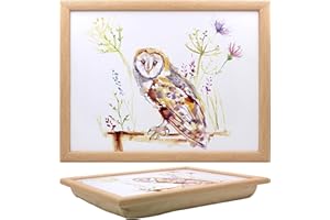 Tamersgifts Cushioned Laptrays Lap Tray TV Dinner Bean Bag Padded Cushion Gift (Countryside Owl Laptray)