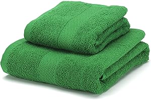 Boncasa - Juego de Toallas - 100% Algodón Peinado (no regenerado) - Calidad Ring Spun - Tacto Suave - 450 gr/m2 (Verde Oscuro, Set 2 Piezas)