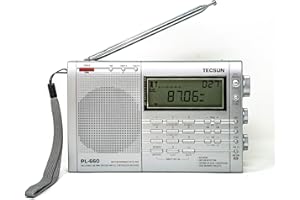 Tecsun PL-660 - Radio portatile a onde corte mondiali AM/FM/LW/Air, con banda laterale singola, colore: Argento