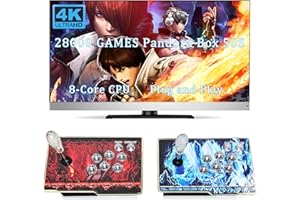 RegiisJoy 28000 in 1 Pandoras Box 50S Arcade Game Console Retro Game Machine for PC & Projector & TV, 2-4 Players,3D Games, Search/Hide/Save/Load/Pause Games, Favorite List,Transparent Keycaps, Split