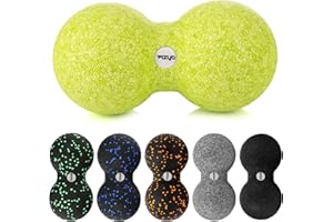 ‎FIZYO Fizyo Podwójna Piłka do Masażu Powięzi – Roller do Samodzielnego Masażu Pleców, Karku, Szyi, Kręgosłupa, Łagodzenie Bólu, Regeneracja Mięśni, Duoball Peanut (Limonka, 16x8 cm)