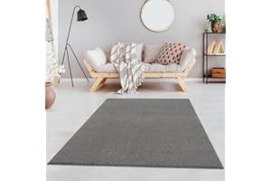 JIMRI Fashion4Home - Tappeto a pelo corto in tinta unita per salotto, cameretta dei bambini, camera da letto, studio, ufficio, corridoio e cucina, colore: grigio chiaro, dimensioni: 80 x 150 cm