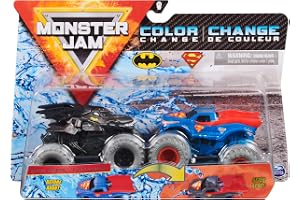 Monster Jam, Official Batman Vs. Superman Color-Changing Die-Cast Monster Trucks, 1:64 Scale