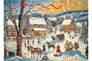 HUADADA Jigsaw Puzzles for Adults 1000 Jigsaws Christmas Village1000 Piece Jigsaw Puzzles for Adults Family Puzzle Game