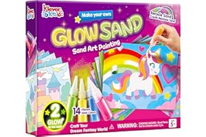 Klever Kits Sandbilder Kinder,Sandmalerei für Kinder ab 5+,Basteln Sand Bilder Meerjungfrau,Kreativ Bastelset,Sand Painting,Geburtstagsgeschenk Mädchen Glow Kunst Malerei,farbige Malerei