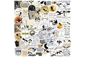 KEULABLEN 100 szt. naklejek na czwarte skrzydło, uroczy smok jeździec, kolorowe wodoodporne winylowe naklejki do czytania na butelki z wodą, laptopa, deskorolkę, bagaż, komputer, nastolatki