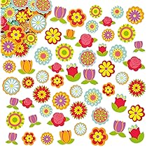 Jtnohx 75 Pièces Fleur Autocollant, Paillettes Autocollant En Mousse, Autocollants Artisanat, L