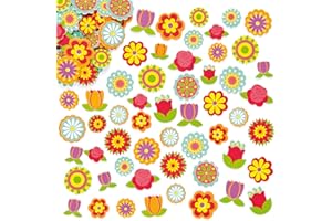 Baker Ross Fleurs autocollantes en mousse - Matériel créatif pour enfants et adultes, Lot de 144 - Version Anglaise