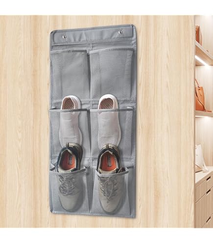 LERANXIN 4 stuks wandschoenenrek, wit, schoenenorganizer, maximale belastbaarheid 5 kg, schoenenhouder tot 4,5 cm afstand tussen arm en muur, hangend zonder boren, ruimtebesparend voor ingang en