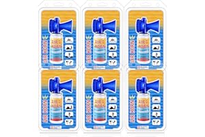 ElectricWise 6 Pack Air Horn, 122dB Very Loud Air Horns Can, Heard Up to 1/2 Mile Away, 1.4OZ Small Boat Air Horns for Safety, Meet US Coast Guard Ideal for Boating, Camping, Hiking, Sporting Events