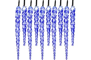 VOLTRONIC Guirlande lumineuse à 40 LEDs, cône de glace, intérieur et extérieur, IP44, choix du modèle et de la couleur, bleu