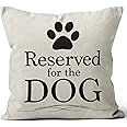 JIMOWANG Reserved for The Dog Throw Pillow Case Modern Cushion Cover Square Pillow Cover Decoration for Sofa Bed Chair Car 18 x 18 Inch