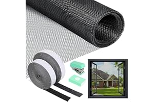 PITMT Zanzariera Finestra, 120x250cm Rete Zanzariera Nessuna Perforazione, Zanzariera in Fibra di Vetro con Nastro adesivo, Zanzariere per Finestre per Soggiorno Finestra da Tetto porta Balcone