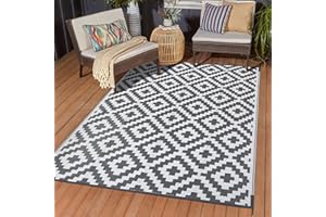 Jumua Outdoor Teppich Wetterfest, Kunststoff Stroh Outdoorteppich Reversible Matte - Balkon Teppich Wasserabweisend Strapazierfähige Teppiche für Terrasse Garten und Wohnzimmer Patio Picknick Deck