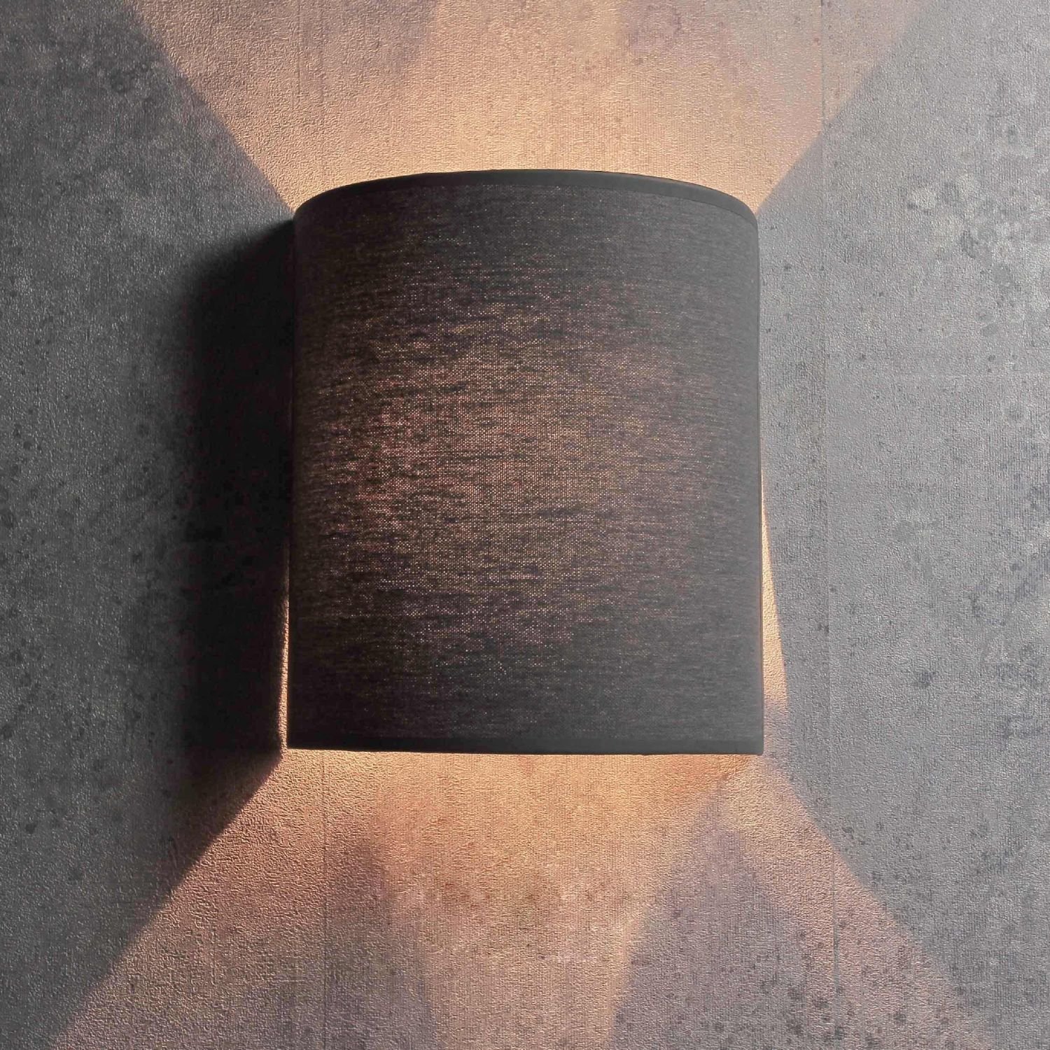 Elegante Wandleuchte in grau inkl. 1x 12W E27 LED Wandlampe aus Stoff