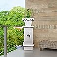 HANDICRAFT BAZAAR Marble Tulsi Pot for Home | Tulsi Marble Planter for Roof, Porch Balcony (White Large)