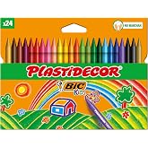BIC Kids Coloured Waxes for Children, Optimal for School Supplies, Plastidecor, Assorted Vivid Colours, Ideal for Colouring,