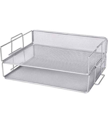 Daltack 3-Tier Paper Organizer With Handle, Mesh Desk - View #4