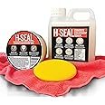 H-SEAL CONCRETE COUNTERTOP/WORKTOP SEALER | FOOD SAFE | HIGH TEMP | GLOSS FINISH | WATERPROOF | STREAK-FREE | UV RESISTANT (1L Sealer & 200G Wax Kit)