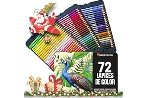 Zenacolor 72 Lápices de Colores (Numerado) con Caja de Metal 72 Colores Únicos para Libro de Colorear - Fácil Acceso con 3 Bandejas - Regalo Ideal para Artistas