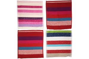 Ilkadim 8 Stück Waschlappen 100% Baumwolle, 28 x 28cm, gestreift bunt