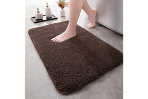 chakme Mata łazienkowa, antypoślizgowa, 43 × 61 cm, miękka mikrofibra, dywanik prysznicowy, nadaje się do prania, do domu, łazienki, sypialni i pralni, brązowa