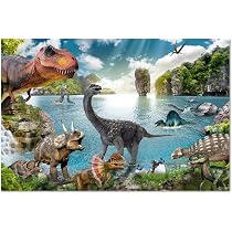Sottomano Per Scrivania Mappa Del Mondo Per Bambini 60x40cm - Lavabile E Impermeabile Con Animali E Monumenti