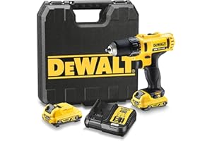 DEWALT DCD710D2-qw Trapano Avvitatore, 2 velocità, 2.0 Ah, con Doppia Batteria in Valigetta, 10.8 V, Giallo/Nero