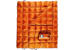 Horizon Hound GR-20 Down Camping Blanket - Outdoor Travel Quilt, Orange | Insulated, Lightweight & Warm Gear for Sleep, Camping, Stadium, Hiking & Festivals | Water Resistant, Packable & Compact