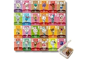 PEMY Lot de 24 Mini Cartes NFC Compatibles Animal Crossing New Horizons, Compatibles avec Nintendo Switch, New 3DS, Wii U - Villageois Rares avec Boîte de RangementSérie 5#1-#24.