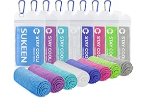 SUKEEN Cooling Towel, Cooling Towels 8 pack, Stay Cool Ice Towel, Cool Towel for Instant Cooling Relief, Cooling Towels for Neck, Cold Towel, Gym Towel Men Women Sweat Towels for Gym Sports Towel