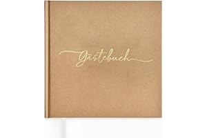 ‎PLANTVIBES Plantvibes Gästebuch Hochzeit – 72 Seiten Premium Dickem Papier, Es Drückt Nicht Durch, Vintage-Stil, Mit Goldenem Titel - Ideal Für Hochzeiten, Jubiläen, Geburtstage, Taufe