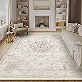 PureCozy Vintage Beige Rug Living Room 200 x 300 cm Bedroom Living Room Rug Boho Washable Carpet Soft Non-Slip Rugs Dining Ro