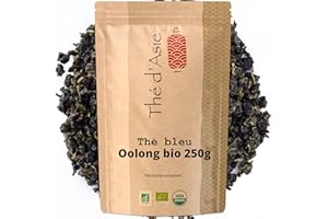 Khla - Thé Bleu Oolong Bio 250 g - Sachet Vrac - Thé Chaud ou Glacé - Minceur Perte de Poids Régime - Feuilles Séchées - Thé d’Asie Biologique - Origine Chine - Tisane & Infusion