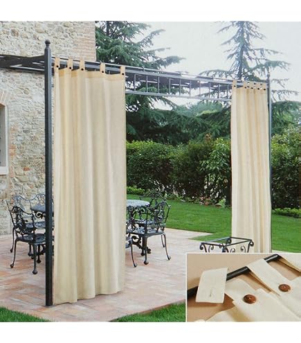 SK Studio Tende Da Esterno Impermeabili 2 Pezzi – Termiche E Idrorepellenti Con Anelli, 210x230cm, Per Portico, Pergolato E Terrazzo - 5