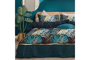 Dreamzie Copripiumino da 3 Pezzi – Copripiumino Matrimoniale 200x220cm, Federe 80x80cm (x2) – In Microfibra – Fantasia Giungla