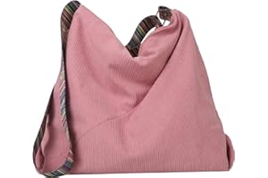 Makukke Sac à main pour femme - Sac à bandoulière en velours côtelé - Sac à bandoulière décontracté - Pour l'école, le bureau, le travail, les voyages, les excursions