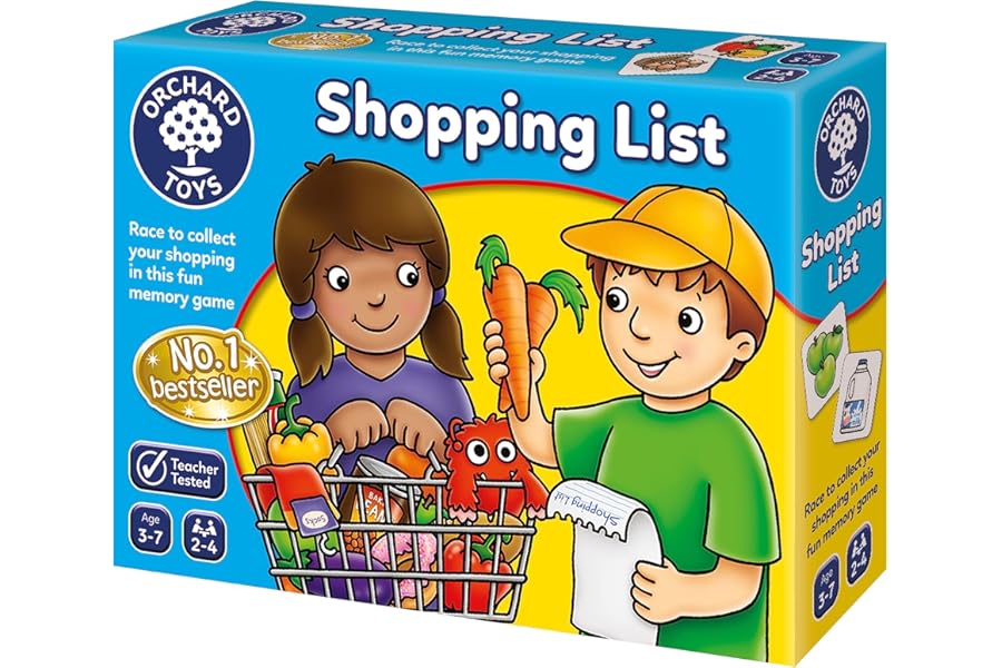 Orchard Toys Shopping List Memory Game - Matching and Memory Games for 3 Year Olds and Up - Kids Educational Toys and Learning Games - Children and Toddler Board Games Ages 3 to 7-2 to 4 Players