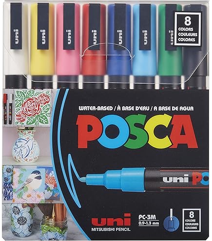 POSCA PC-8K Permanent Marker Paint Pens. Chisel Tip For Art & Crafts - View #7