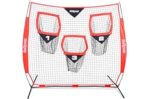 GoSports Football Trainer Throwing Net | Choose Between 8' x 8' or 6' x 6' Nets | Improve QB Throwing Accuracy - Includes Foldable Bow Frame and Portable Carry Case