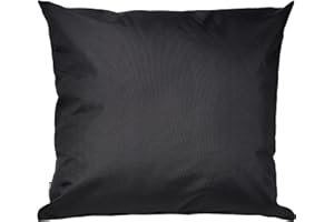 SOFTILLO Water Resistant Outdoor Scatter Pillow Cushion Pad Filled 18”x18” Decorative Seat Cushion Great for Garden Chair or Patio Furniture Bench Sofa Black