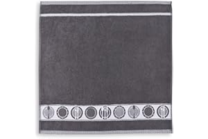 KRACHT SEIT 1810 Geschirrtuch Frottier"Geschirr", anthrazit, TRIOLINO®, Format 50/50, 100% Baumwolle