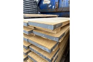 HILL TOP FABRICATIONS CO (1998) LTD - 5 Scaffolding Boards (4ft 4" Long and 9" Wide) with Blocks Underneath for Stability. Perfect for Scaffolding Tower. Suitable for Builders, DIY and Scaffolders.