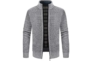 GLESTORE Strickjacke Herren Trachtenjacke Cardigan Fleecejacke Strickjacken für Herren Strickfleecejacke
