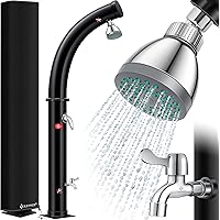 KESSER® Solar Gartendusche Solardusche Bogen Inkl. Schutzhaube warmes Wasser | 20 Liter | max. 60°C ohne Stromanschluss | Poo