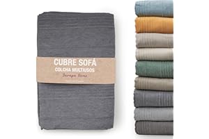 JARAPA HOME MADE WITH LOVE Colcha cama y colcha multiusos para sofás, colchas blancas de rayas. Plaid multiusos, cubre sofá, resistente y de calidad, hecho en España - Colchas cama 150 modernas, 135, 90 (240 x 280 cm, Marrón)