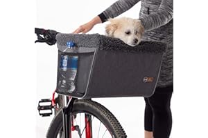 K&H Pet Products - Portabicicletas Universal para Viajes, canastas de Bicicleta para Gatos y Perros, Color Gris Elegante, Grande, 12 x 16 x 10 Pulgadas